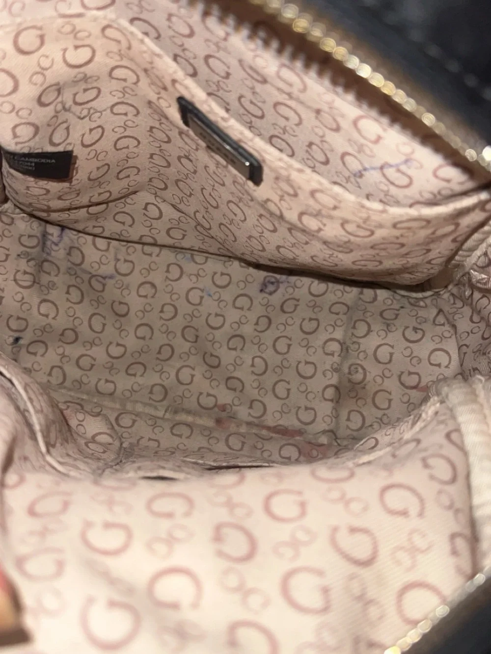 GUESS Quilted Mini Backpack in Black with Silver Hardware